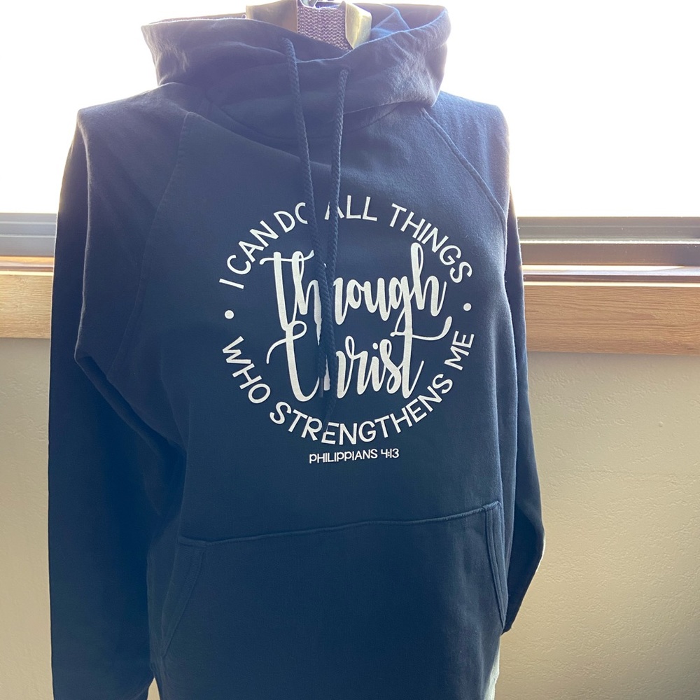 Pull Over Black Hoodie, “I can do all things”